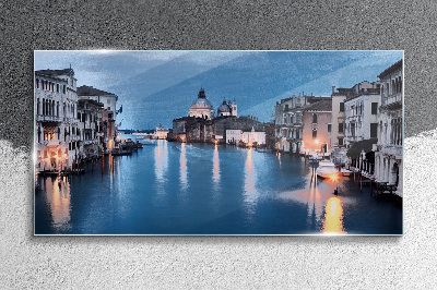 Venice in the evening light Glass Wall Art