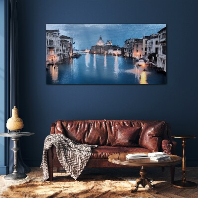 Venice in the evening light Glass Wall Art