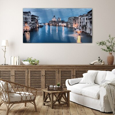 Venice in the evening light Glass Wall Art