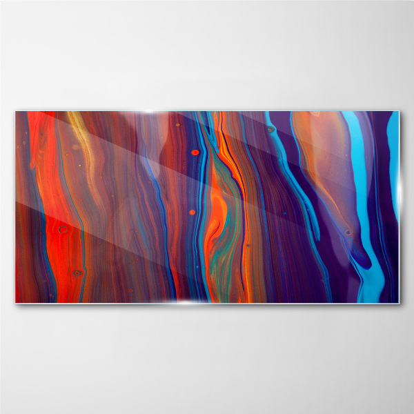 Colorful waves of abstract dance Glass Wall Art