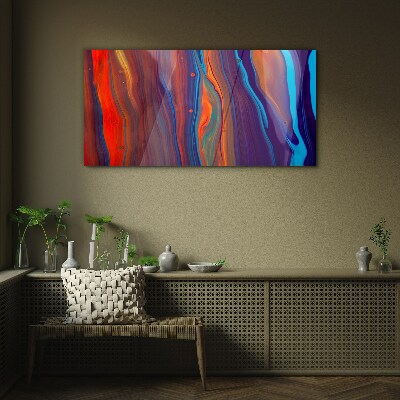 Colorful waves of abstract dance Glass Wall Art