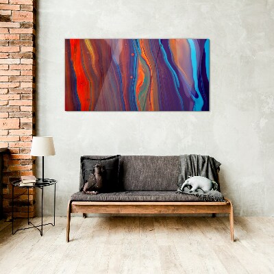 Colorful waves of abstract dance Glass Wall Art