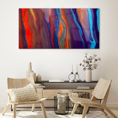 Colorful waves of abstract dance Glass Wall Art