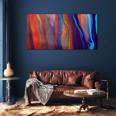 Colorful waves of abstract dance Glass Wall Art