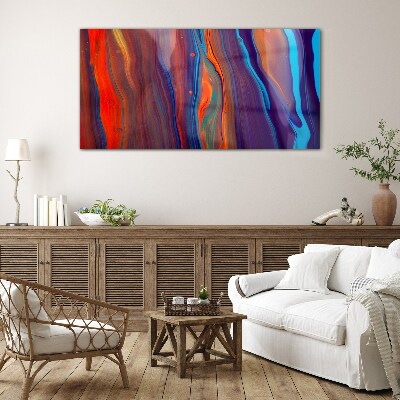 Colorful waves of abstract dance Glass Wall Art