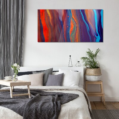 Colorful waves of abstract dance Glass Wall Art