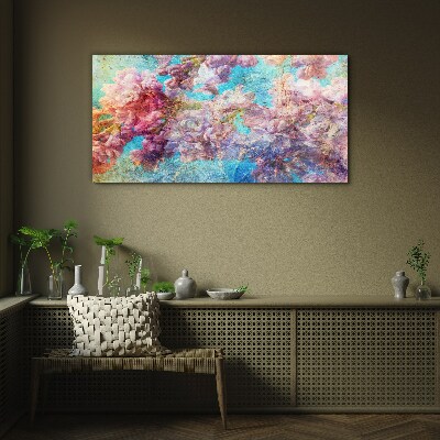 Floral landscape in pastel shades Glass Wall Art