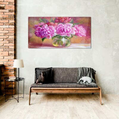 Spring flowers in a vase Glass Wall Art