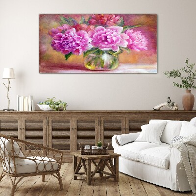 Spring flowers in a vase Glass Wall Art