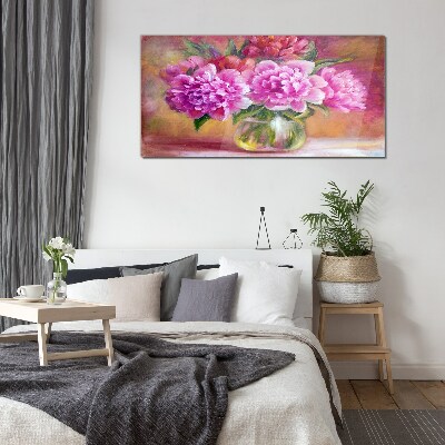 Spring flowers in a vase Glass Wall Art