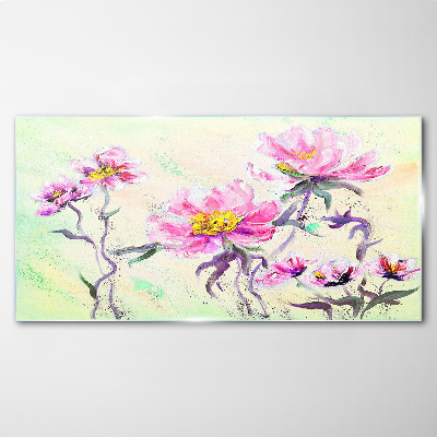 Floral dreams in delicate shades Glass Wall Art