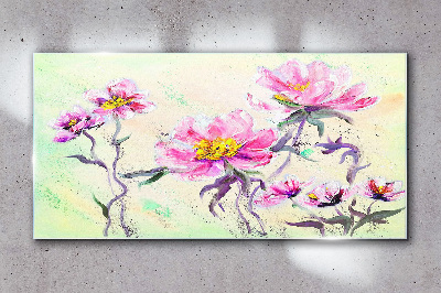 Floral dreams in delicate shades Glass Wall Art
