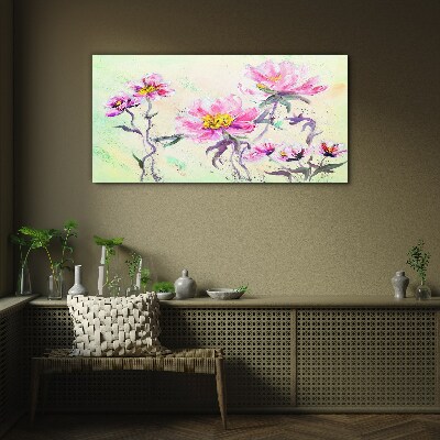 Floral dreams in delicate shades Glass Wall Art