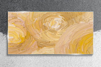 Beige spirals in soft light Glass Wall Art