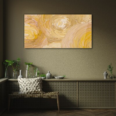 Beige spirals in soft light Glass Wall Art