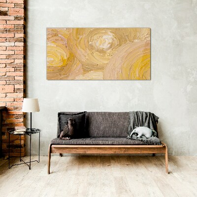 Beige spirals in soft light Glass Wall Art