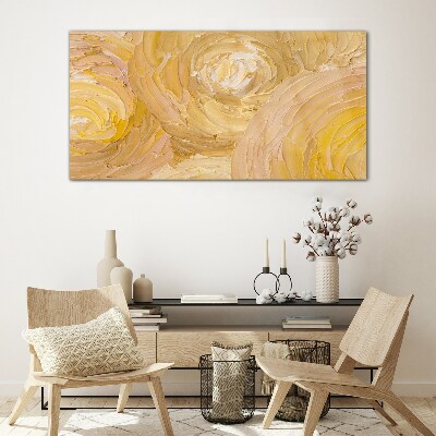 Beige spirals in soft light Glass Wall Art