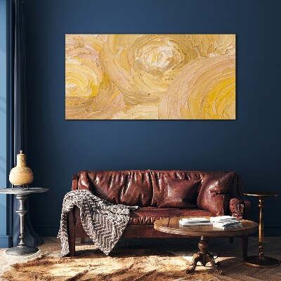 Beige spirals in soft light Glass Wall Art