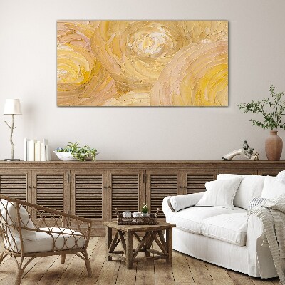 Beige spirals in soft light Glass Wall Art