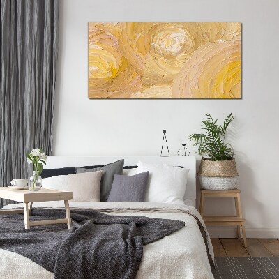 Beige spirals in soft light Glass Wall Art