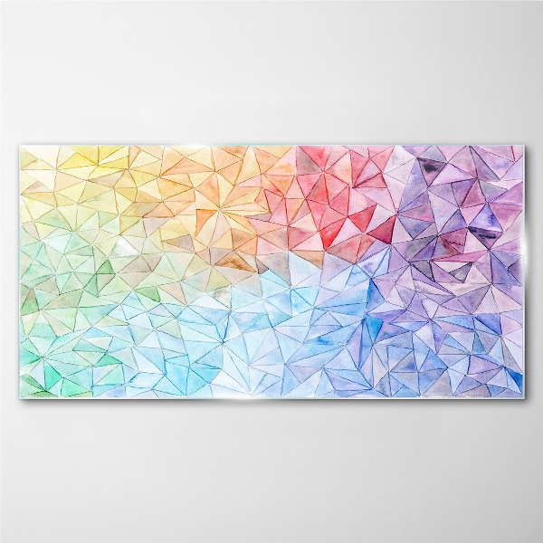 Colorful triangle mosaic Glass Wall Art