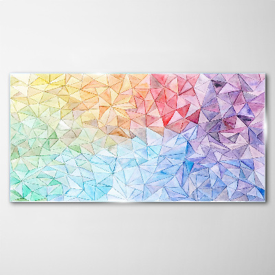 Colorful triangle mosaic Glass Wall Art