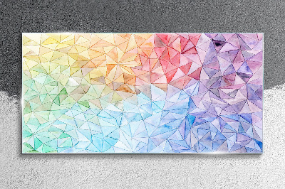 Colorful triangle mosaic Glass Wall Art
