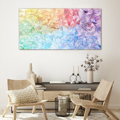 Colorful triangle mosaic Glass Wall Art