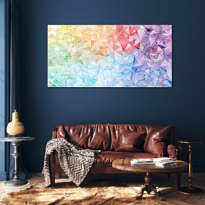 Colorful triangle mosaic Glass Wall Art