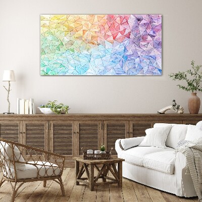 Colorful triangle mosaic Glass Wall Art