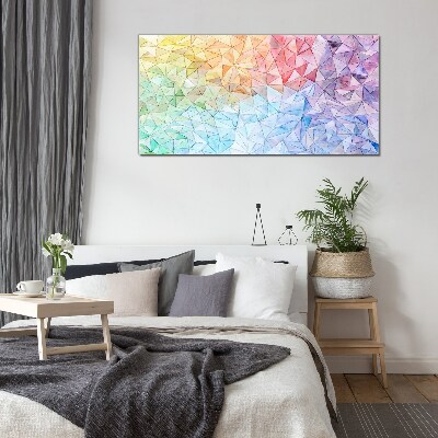 Colorful triangle mosaic Glass Wall Art