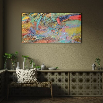 Colorful abstract landscape Glass Wall Art