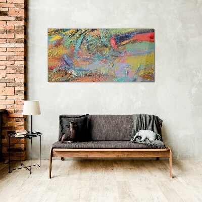 Colorful abstract landscape Glass Wall Art