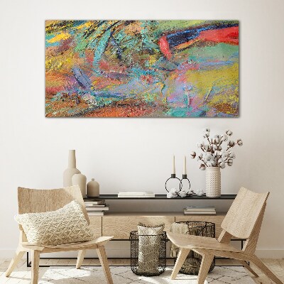 Colorful abstract landscape Glass Wall Art