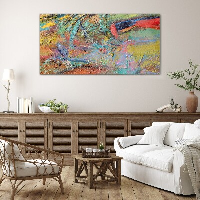 Colorful abstract landscape Glass Wall Art