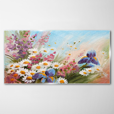 Spring bouquet of flowers in the sun Glass Wall Art