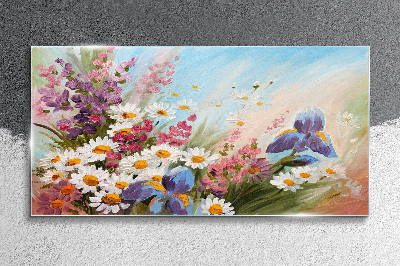 Spring bouquet of flowers in the sun Glass Wall Art