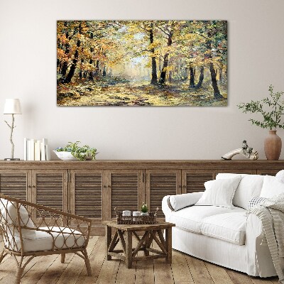 Autumn forest Glass Wall Art