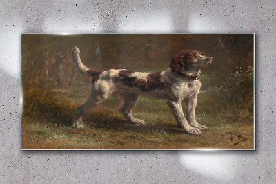 Portrait of a dog in nature Glass Wall Art