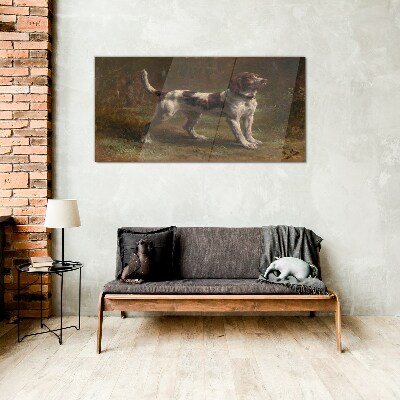 Portrait of a dog in nature Glass Wall Art