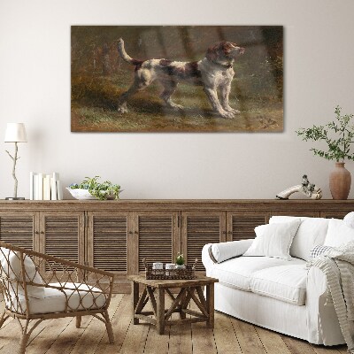 Portrait of a dog in nature Glass Wall Art