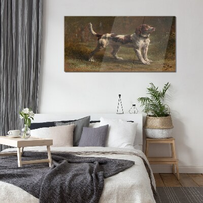 Portrait of a dog in nature Glass Wall Art