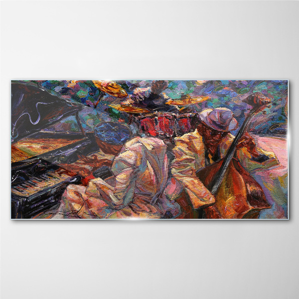 Musical meeting in colors Glass Wall Art
