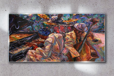 Musical meeting in colors Glass Wall Art