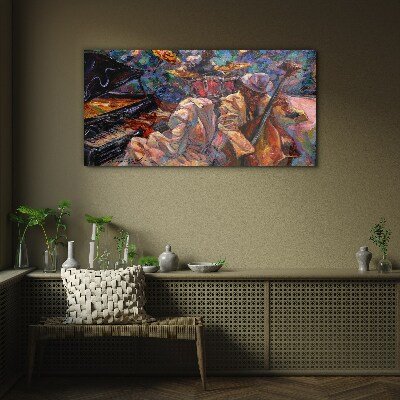Musical meeting in colors Glass Wall Art