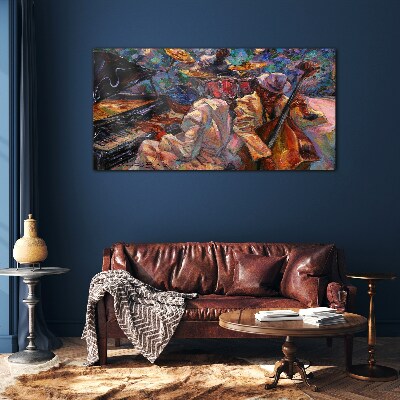 Musical meeting in colors Glass Wall Art
