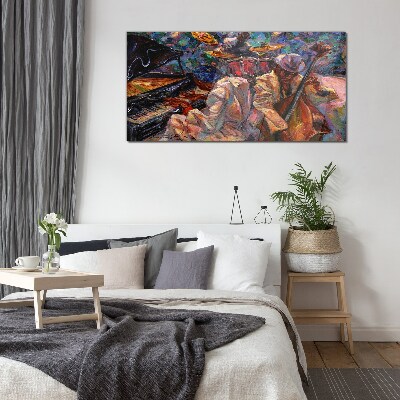 Musical meeting in colors Glass Wall Art
