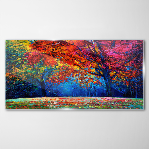 Colorful autumn landscape Glass Wall Art