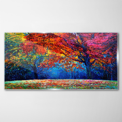 Colorful autumn landscape Glass Wall Art