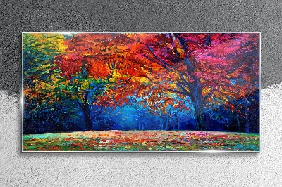 Colorful autumn landscape Glass Wall Art